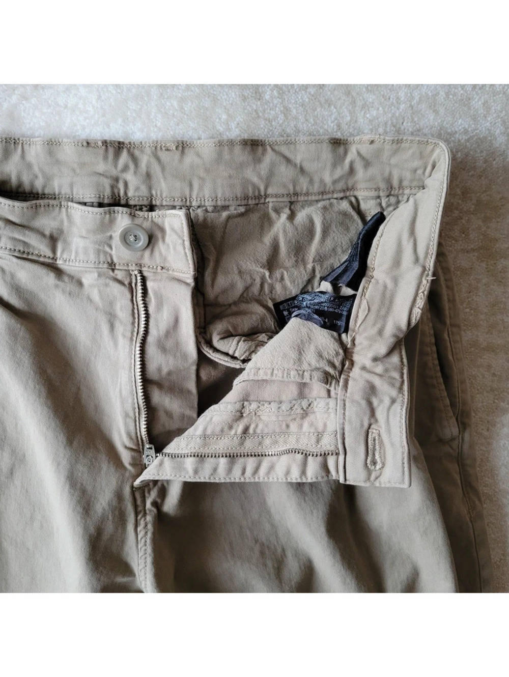 Zara Premium Pleated Chinos Pants Sz 30 Womens Khaki Classic Cut Mid Rise - Picture 9 of 16